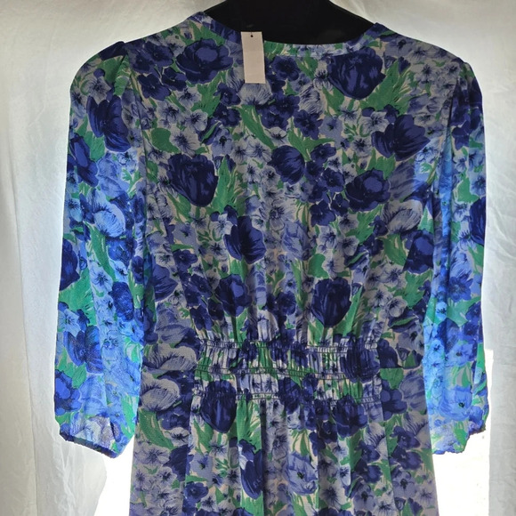 Beautiful Blue Floral Midi Dress NWT - Picture 9 of 11